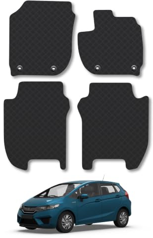 Honda Jazz (2015-2020) [Automatic] 3mm Rubber Car Mats | Tailored Fit Durable Floor Mats Full Coverage Protection Waterproof Accessories Easy Clean Anti Slip Made in the UK