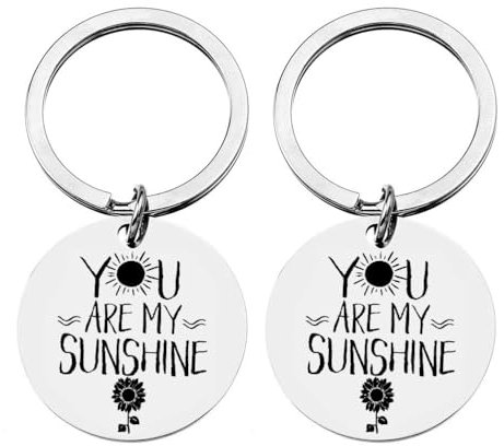 Amosfun 2 StüCk Edelstahl SchlüSselanhäNger You Are My Sunshine, TaschenanhäNger, SchlüSselbund, Dekoration FüR Rucksack, AutoschlüSsel, Werbegeschenk
