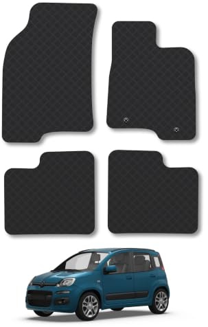 Fiat Panda (2012-2015) 3mm Rubber Car Mats | Tailored Fit Durable Floor Mats Full Coverage Protection Waterproof Accessories Easy Clean Anti Slip Made in the UK