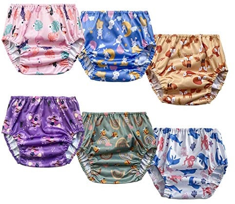 Kunststoff-Windelhüllen für Kleinkinder für Jungen und Mädchen, Größe 1 bis 5 t, Mädchen, 2T (6 Count)