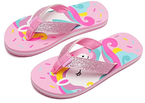 WateLves Infradito Bambino Bambina Estate Ciabattine Ragazze Ragazzo Piscina Antiscivolo Leggere Ciabatte(unicorno rosa, 36EU)