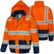 Safetytex Warnschutz Pilotenjacke - Arbeitsjacke - wasserdicht, winddicht, reflektierend - HI VIZ Thermo Jacke - Warnschutzjacke in orange/marine - Gr. 3XL