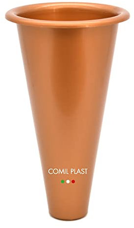 Comil Plast | Portafiori Interno in plastica per Vaso da cimitero Colore Rame | Diametro 9 cm, Altezza 16 cm.