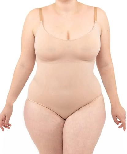 LEELA LAB Body Modellante Contenitivo Donna Taglie Forti con Spalline Regolabili, Massimo Comfort, Realizzato in Morbida Microfibra Senza Cuciture – Made in Italy