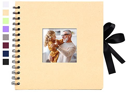 Vienrose Fotoalbum Spiralalbum zum Selbstgestalten und Einkleben DIY Seidenband Fotobuch 40 Seiten für Fotos Baby Valentinstag Geburtstag Jahrestag Geschenk