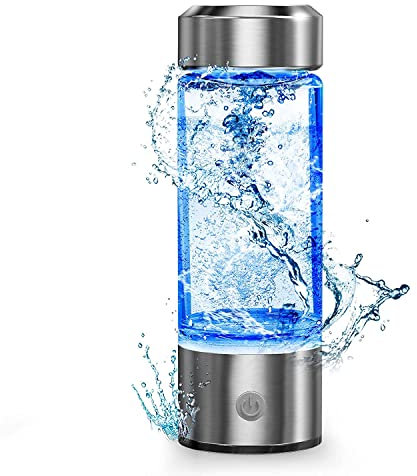 Portable Hydrogen Ionizer Machine - Generator, Ionized Water Bottle & Glass Cup for Home & Travel
