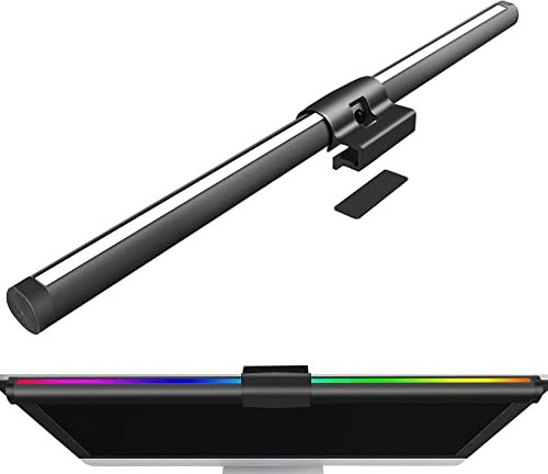 Lampada da Monitor Double Light Computer Monitor LED USB con Controllo touch Anti-luce blu 2700k-7500k 5 Temperature di Colore e Luminosità Regolabile No Screen Glare per gli occhi Home Office - 44CM