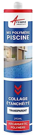 Mastic piscine, colle et étanchéité, pvc, carrelage - 290 ml x 1 Transparent - ARCANE INDUSTRIES