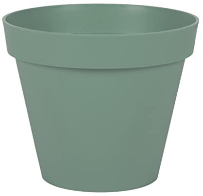 EDA - Pot de Fleur Rond Toscane Ø 25 cm - Volume 6 L - Ø 25 x H.21 cm - Vert Laurier