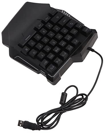 Shanrya Tastiera di gioco con una mano, tastiera ergonomica di gioco RGB di progettazione di 35 tasti variopinta della lampadina per il computer