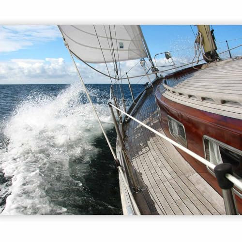 murando - Fototapete Premium-Vlies Schiff am Meer 100x77cm Foto Tapete Schlafzimmer Wohnzimmer Vliestapete XXL Motivtapeten Bildtapete 3d Effekt Wand Dekoration Flur Urlaub Landschaft Natur Welle