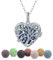 INFUSEU Collier Diffuseur Huile Essentielle, Arbre de Vie Coeur Argent Plaque Aromathérapie Pendentif Aromatherapie Collier Fantaisie Diffuseur Parfum Collier Femme