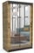 Brent - Kleiderschrank mit Schiebetüren Windsor David I 100x200x60 cm I mit Spiegel, Stangen und Einlegeböden für Kleidung I Laminierte Spanplatte I Aluminiumschienen I Artisan