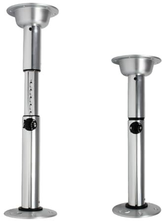 Marvix Pied de table colonne réglable amovible télescopique chromé pour caravane, camping-car, bateau