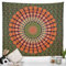 RAJRANG BRINGING RAJASTHAN TO YOU Pfauen-Mandala-Wandteppich, Wandbehang, 228,6 x 274,3 cm, goldgrün, für Schlafzimmer und Wohnzimmer, Baumwoll-Wandteppiche