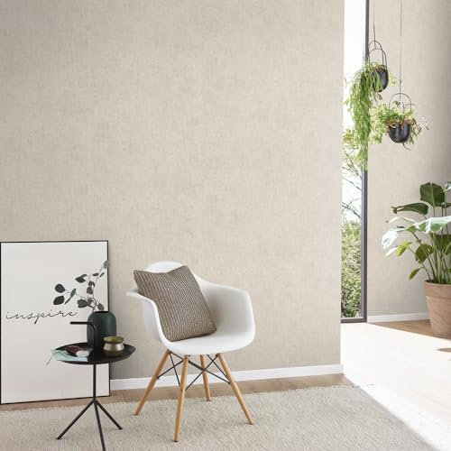 Erismann Vliestapete Uni Betonoptik Industrial Shabby Creme Grau 10418-38