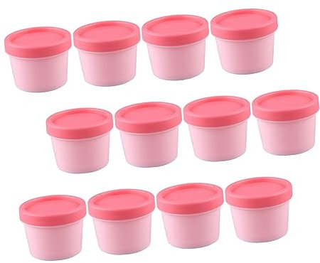 MAGICLULU 12 Pots de Crème Glacée Vides avec Couvercles, Récipients Cosmétiques Portables en PP, Capacité Adaptée, pour Trousse de Toilette ou Paquet de Sport
