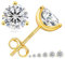 KRKC&CO Moissanite Ohrringe 925 Silber, 1,2 Karat echter runde Moissanit Diamant, VVS1 Reinheit D Farbe, 14K Gelbgold vergoldet allergiefrei, 3-Steg-Krappenfassung, Geschenk für Damen Frauen, 5,5mm