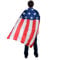 Wudaizhi American Flag Cape Cloak Costume, Usa Flag Cloak for Men Women 4th of July Independence Day Celebration Cosplay