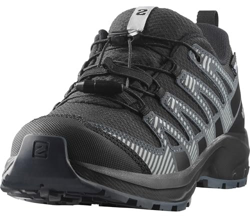SALOMON XA Pro V8 Waterproof, Zapatillas para Unisex niños, Black Turbulence Quarry, 35 EU
