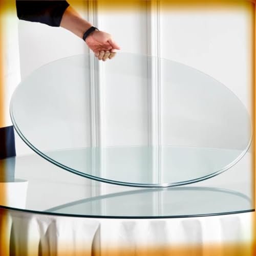 QSPNVFB Runde Glas Tischplatte 60cm 70cm 80cm 90cm 100cm Esstisch Glasscheibe Großer Glasplatte Glastisch Servierplatte Aus Glas Transparentes(36inch(90cm))