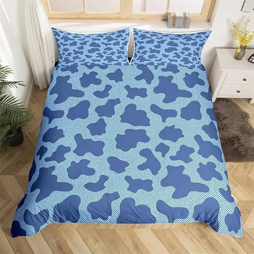 Rptidmv Bettwäsche 135x200 Kuhflecken Bettwäsche-Set mit Reißverschluss Schließung (Kinder Jungs Mädchen), Weich Microfaser Bettbezüge + 2 Kopfkissenbezug 80x80 cm