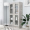 Gecheer Vitrina Expositiva Gris Cemento 82,5 x 30,5 x 150 cm, 4 Compartimentos, 2 Puertas, Versátil para Cocina, Salón, Buffet, Estantería