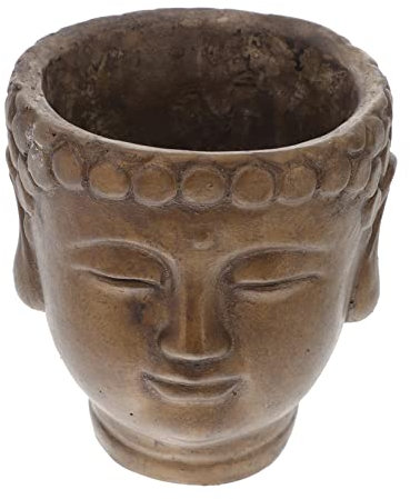 TINEASUR Pot à tête de Bouddha Pots de Fleurs pour Figurine de Bouddha Buddha Statue Pot de rempotage Pot de Fleur Interieur jardinière en Forme de tête de Bouddha Pot de Fleur en Ciment