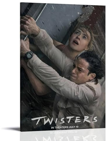 QUYEBRHFY Twisters Poster, Wanddekoration, Vintage-Kunstposter, Filmdekoration, Druckposter, Zimmer, coole Dekoration, 60 x 90 cm, Rahmenstil