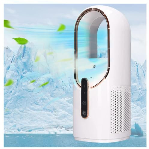 BesBet Ventilatore A Colonna Aria Fredda, USB Ricaricabile, con Umidificatore Ventilatori Senza Pale Spruzzo, Raffreddamento Ventilatore Refrigerante, più Sicuro per I Bambini