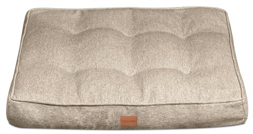 Pettidot Hundekissen Hundematte für Kleine, Mittelgroße und Grosse Hunde 90x76cm, Bezug waschbar, Hundebett, Schlafplätze & Möbel für Hunde Katzen (L, Braun)