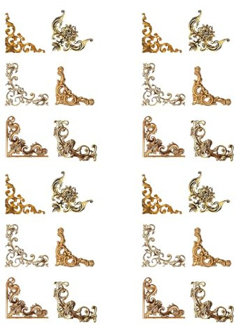 Ousidiman 24 Blatt/Packung Barock Serie Eckaufkleber Papieraufkleber Scrapbooking Aufkleber Etiketten für Scrapbooking