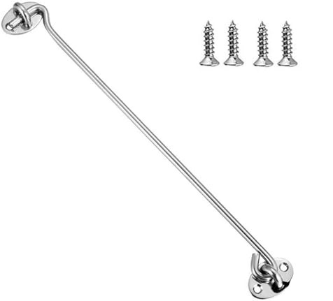 Stainless Steel 304 Heavy Duty Cabin Hook and Eye Lock for Shed, Gate or Garage Door, Door Holder