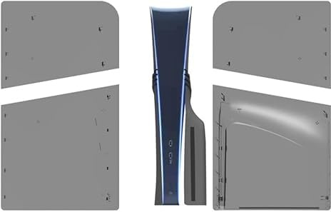 Transparent Console Case for PS5 Pro Disc Edition Hard Faceplate Transparent Protector Console Protective Shell Accessories (Translucent Black)