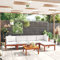 IKAYAA Garten loungemöbel Set Gartenmöbel Set Holz Balkon Lounge Holz Holz Lounge Outdoor Balkonmoebel Holz Lounge Sitzgarnitur Outdoor holz-6-tlg