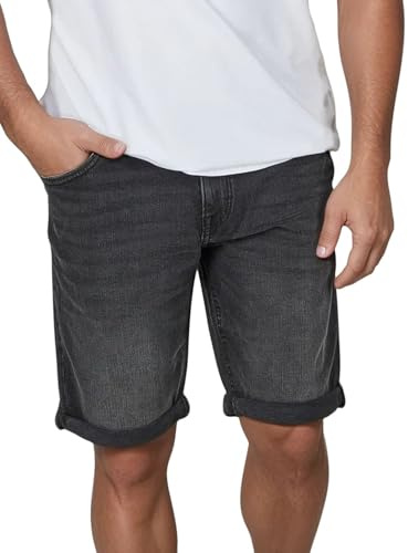 TOM TAILOR Jeans Shorts Herren Stretch Kurz Regular Slim Fit Josh | Kurze Hosen Bermuda Shorts Sommer Denim Einfarbig Blau Schwarz 30 31 32 33 34 36 38 40 42