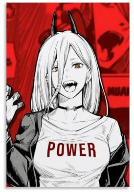 HUWERYW Power Chainsaw Man Anime Poster Beautiful Canvas Wall Art Decoration Room Canvas Art Room Bedroom Decoration 12x18inch(30x45cm) Unframe-style