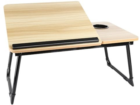 Table de Lit pour Ordinateur Portable, Réglable en Hauteur et Angle, Support Lecture et Ordinateur Portable, Lapdesk Pliable, Table pour Lit/Canapé/Sol, 56 * 33 * 24cm (Couleur d'origine)