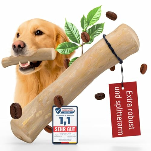 Heygret Kauknochen aus Kaffeeholz für Hunde S - Kauspielzeug zur Zahnpflege | Natürliches Kauholz für langanhaltende Beschäftigung - Nachhaltiges Kaustab zum Stressabbau