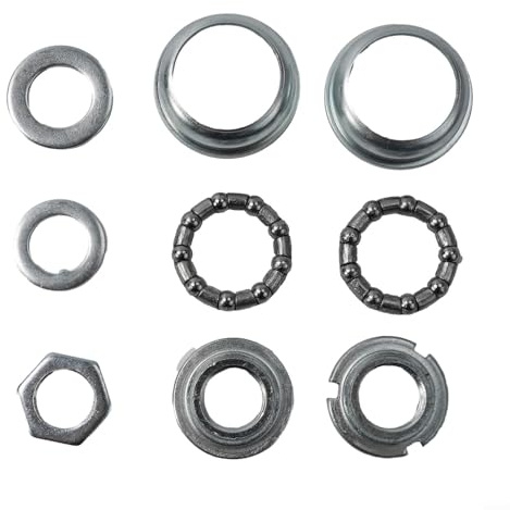 Zilimontt Movimento centrale in acciaio BB Cup e set cuscinetti per guscio grande 1 pezzo o compatibile con guarniture 3 pezzi, include coppe del telaio, cuscinetti a gabbia da 5/16, fissi e