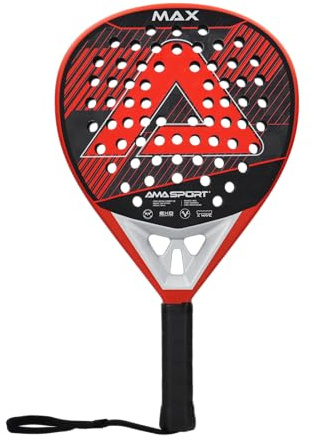 AMASPORT P101 - Pala de pádel con superficie de fibra de carbono de 18 quilates (rojo P101-18K)