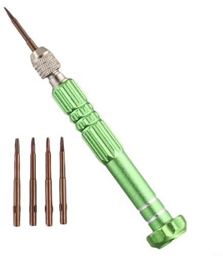 Home Plus Workshop Use（Green） 5In1 Screwdriver Set Having Magnetic Bits Chrome Vanadium Steel Repair Gadget Kit for Mobile Phones Watches Electronics for Torx for T5 for T6 Interchangeable for Heads