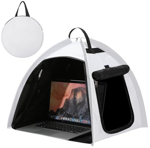 MoKo Laptop Sun Shade & Privacy Shield, Portable Water-Resistant Laptop Tent for Working Outdoor Travel, Anti-Glare Blocks Sunlight Computer Privacy Screen Hood-Fits 13-16 Inch Mac, Surface, Grey