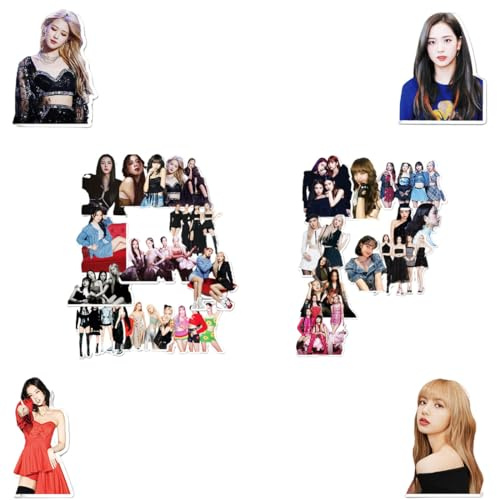 Ozmw 102 Blackpink Stickers Aufkleber, Wasserdichte Vinyl Kpop Stickers Set, Blackpink Meme Sticker,Blackpink Merch,Geschenk für fans, Für Laptop Helm Fahrrad,JISOO JENNIE ROSÉ LISA