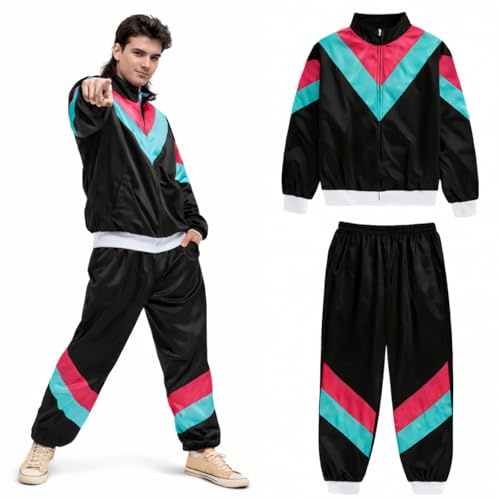 Costumed Jogginganzug 80er 90er Jahre Overall - Trainingsanzug Outfit Retro Bad Taste - Jogginganzug Herren & Damen - Fasching & Karneval