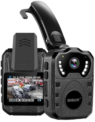 OutFyt Mini caméra corporelle Full HD 1080P, caméscope de Police, Enregistrement vidéo numérique, Micro Grand Angle, Petite, Série Garde(Built in 32GB)