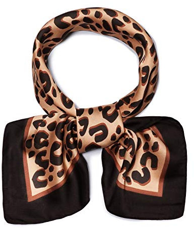 SOJOS Bandana Nicki-Tuch Damen Halstuch Kopftuch Seidentuch mit Polka Dot 70 x 70 SC317 (C14 Leopard)