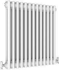Traditional 2 Column Central Heating Radiator Horizontal Rads Cast Iron Style White 600x605mm