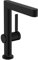 hansgrohe Waschtischarmatur Finoris, Wasserhahn Bad mit Auslauf Höhe 230 mm, mit Push-Open Ablaufgarnitur, Badarmatur wassersparend, 120° drehbar, Mattschwarz