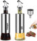 95Street Bouteille de Vinaigre Distributeur D'huile/Vinaigre Bouteille D'huile,Bouteille D'huile en Verre en Acier Inoxydable pour la Cuisson,Les Grillades,300ML*2